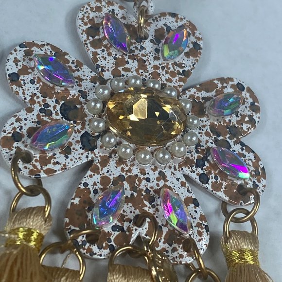 Jujlia Jewelry Chandelier Dangle Drop Pierced Earrrings Tassell Floral Boho - Picture 11 of 16